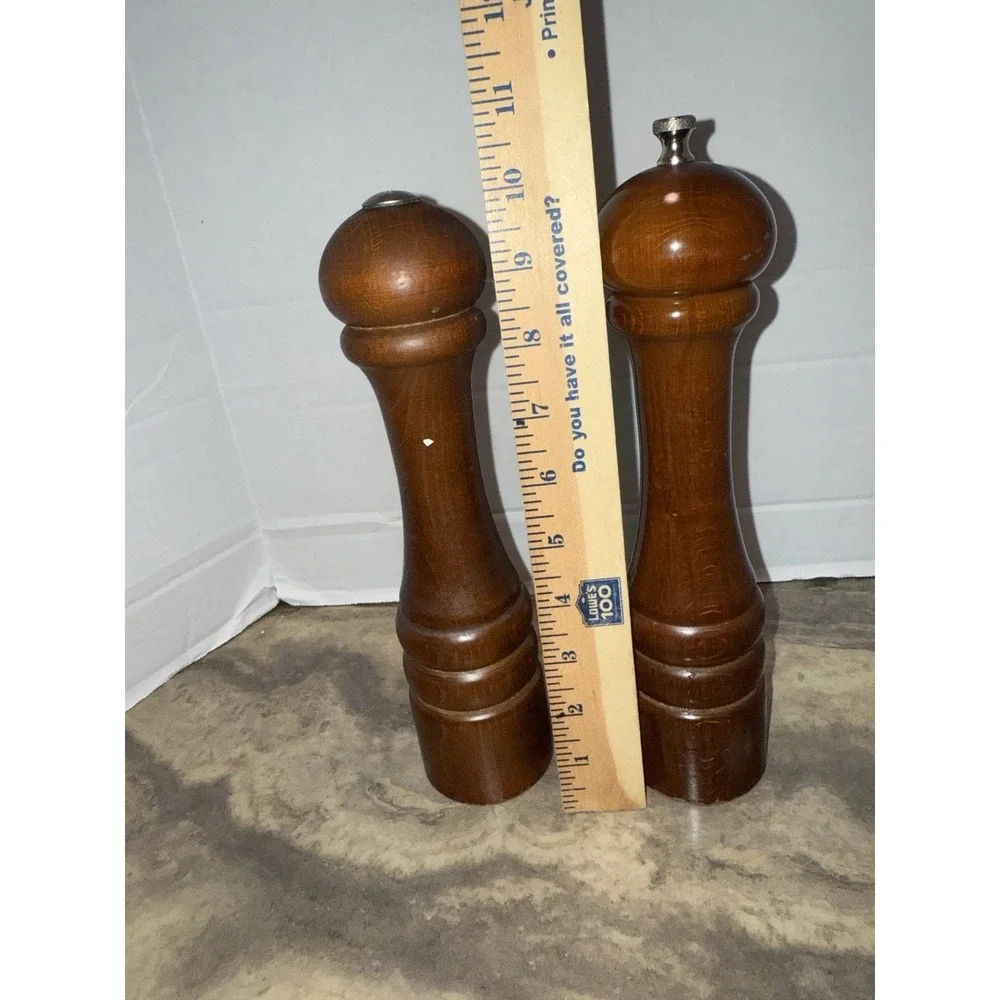 Vintage‎ Wooden Salt & Pepper Grinder Set 10